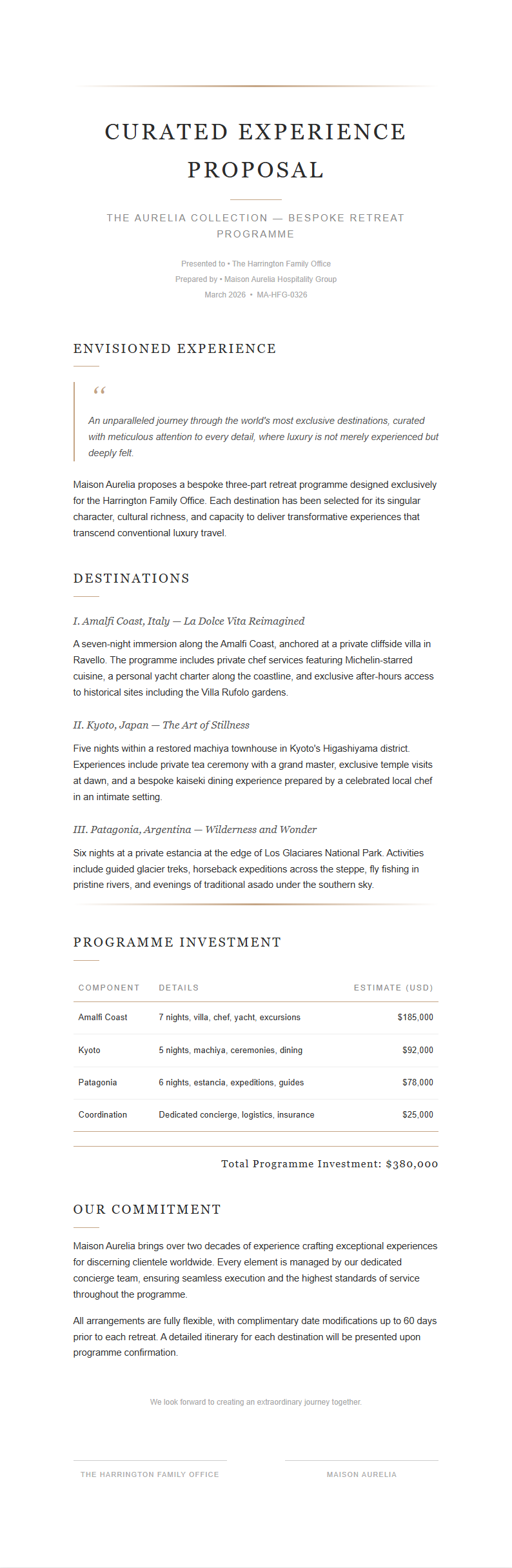 Elegant sophisticated proposal